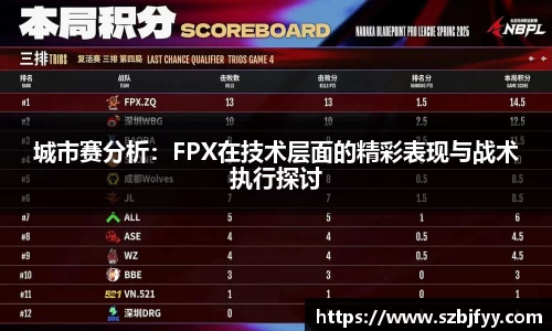 城市赛分析：FPX在技术层面的精彩表现与战术执行探讨